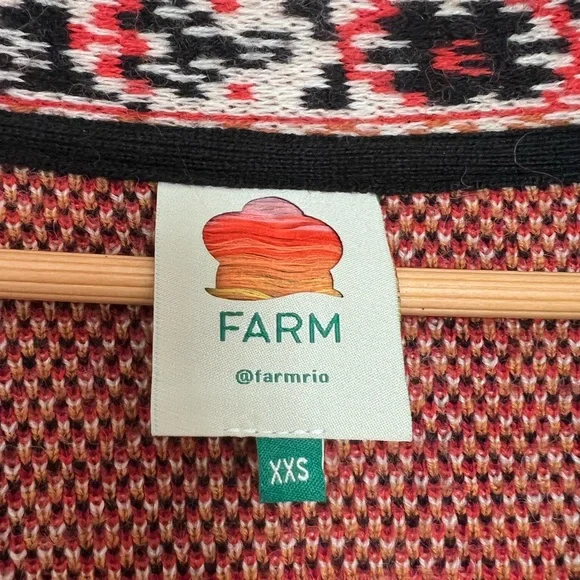 FARM Rio Red & Black Floral Tapestry Cardigan XXS - Picture 2 of 8